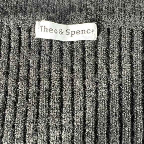 Theo & Spencer V-Neck Ribbed Sweater, Black, S, NWT - Picture 7 of 11